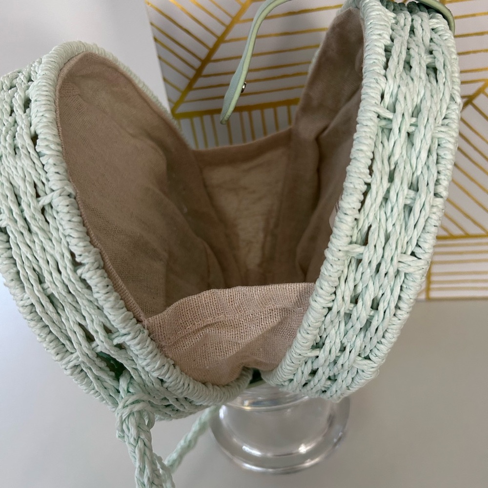 Mia & Tess NWT Mint Green Woven hard shell Round Purse - Picture 12 of 14